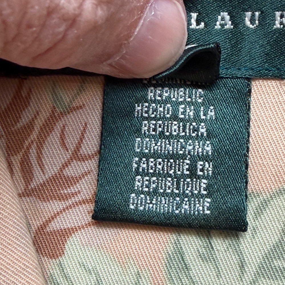Lauren Ralph Lauren Floral Blazer Jacket Womens 12 Tan Pink Stretch Cottagecore - Picture 5 of 11